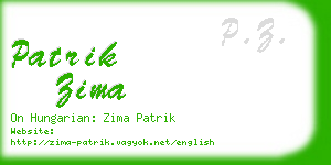 patrik zima business card